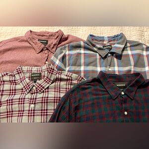 Bonobos Flannel Bundle of 4 3XL Plaid Button Up Men’s Shirts Cozy Core